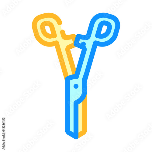 hemostats surgeon color icon vector illustration