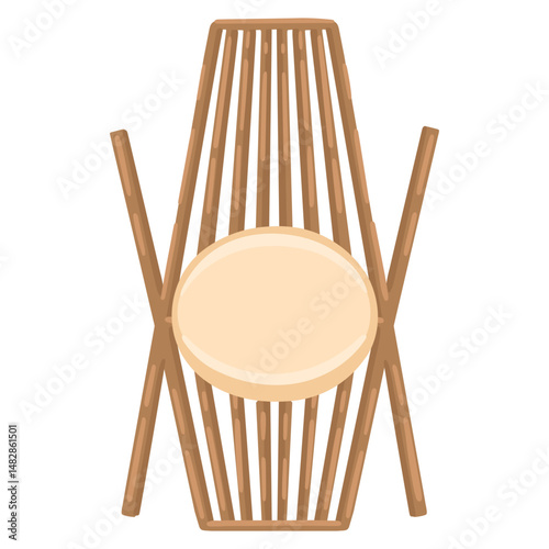 Deckchair top view. Entourage design. Furniture for master plan. Vector.