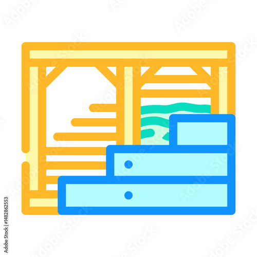 window frames wood frame house color icon vector illustration