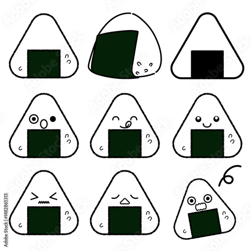 おにぎり_ベクター素材_セット
