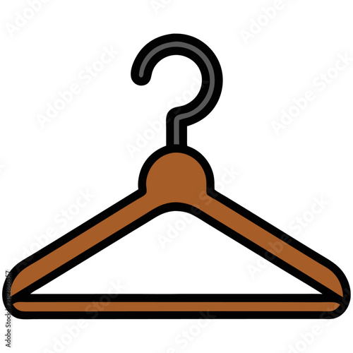 Wooden clothes hanger cartoon vector icon
