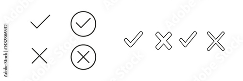 Symbols indicating correct and incorrect responses displayed on a simple background for educational purposes in a classroom setting
