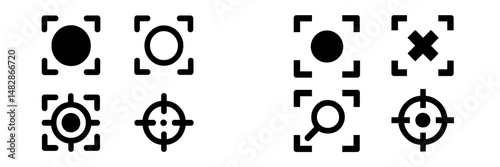 Various target icons showcasing different design elements and styles in a modern graphical layout