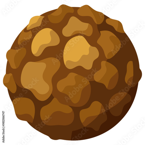 Edible black truffle fungus vector illustration
