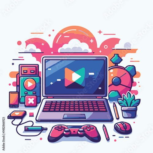 laptop, computer, technology, game, internet, digital, modern, online, gamer, screen, gaming, background, home, keyboard, video, pc, headset, electronic, play, device, young, notebook, display, monito