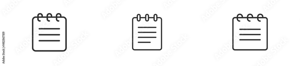 Notebook designs showcasing minimalistic style with simple lines on the covers viewed from the front