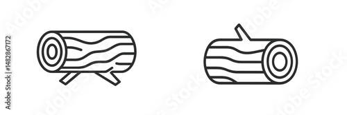 Log designs featuring two styles of wooden logs suitable for crafting or illustration use
