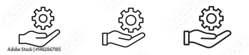 Three hands holding gears symbolizing support, teamwork, and innovation in a collaborative environment