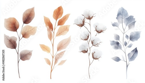 Elegant Floral Arrangement with Soft Colors and Delicate Leaves