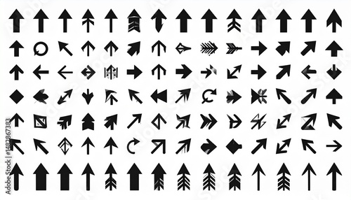 Arrows icon Arrow icons set Black vector arrows collection Cursor vector icon Collect