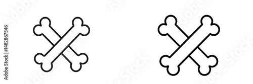 Unique bone cross designs featuring minimalist outlines suitable for various creative projects
