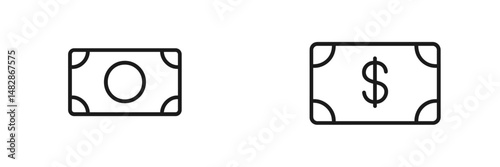Comparison of two currency symbols showcasing different monetary values in a minimalist style