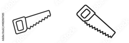 Two hand saws on a white background showcasing different designs for woodworking tasks