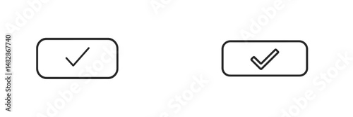 Two checkmark icons representing confirmation or approval in a minimalistic design style on a white background