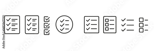 Checklist icons represent organization, planning, and efficiency in various business activities