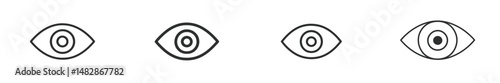 Symbols of vision displaying various eye designs representing focus and perception in a minimalist style