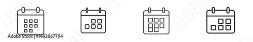 Calendar icons displaying different layouts for scheduling events and appointments in a digital format