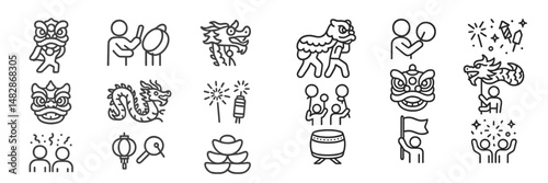 Exciting celebration with dragon dance, lanterns, and festive activities during vibrant cultural festival