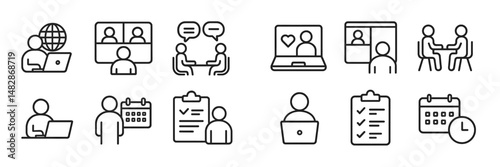 Online collaboration tools facilitate teamwork and communication during remote meetings and planning sessions in a digital workspace