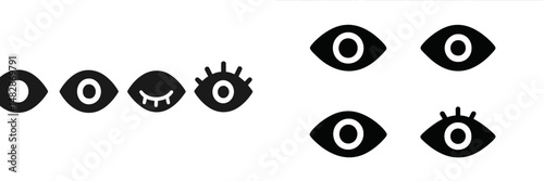 Design featuring various eye illustrations in a minimalist black and white style, showcasing creative expression and visual art