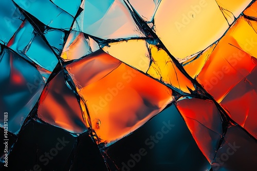 Abstract background with fractured shards and a high-contrast palette