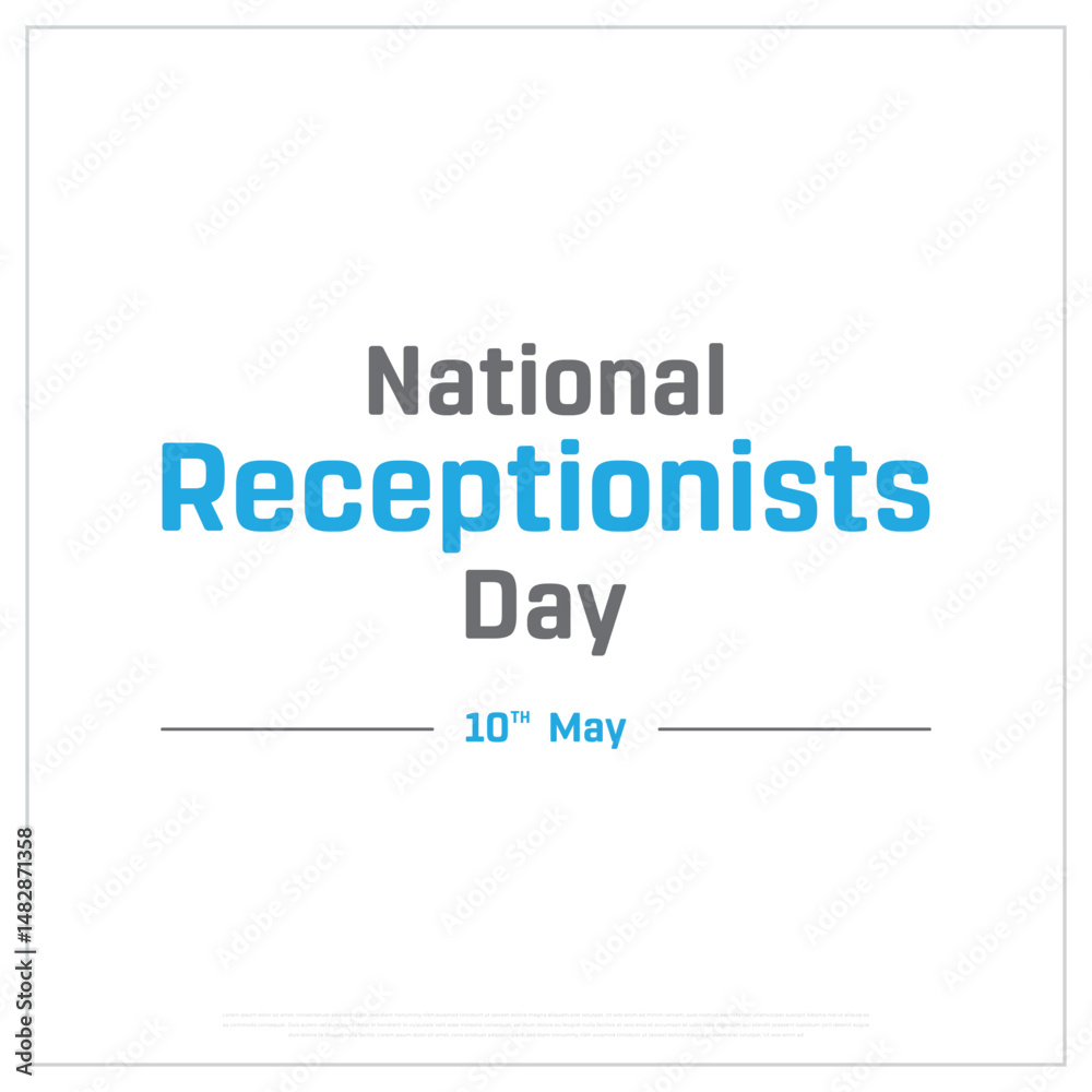 Obraz premium National Receptionists Day design on white background, Typographic Design of National Receptionists Day, Vector Design of National Receptionists Day, National Receptionists Day