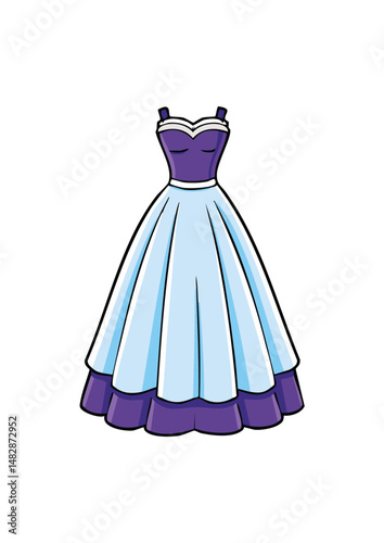 ball gown wedding dress, purple trim, blue bodice, white lace, reflecting societal shifts, technological advancements, and changing ideals of beauty. From the extravagant court dresses 