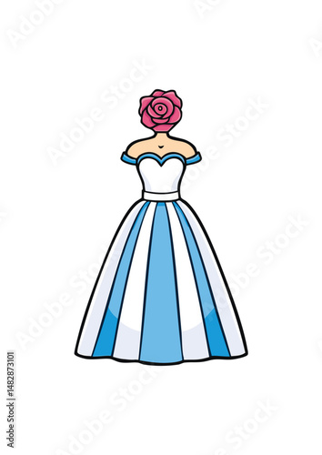 ball gown wedding dress, purple trim, blue bodice, white lace, reflecting societal shifts, technological advancements, and changing ideals of beauty. From the extravagant court dresses 
