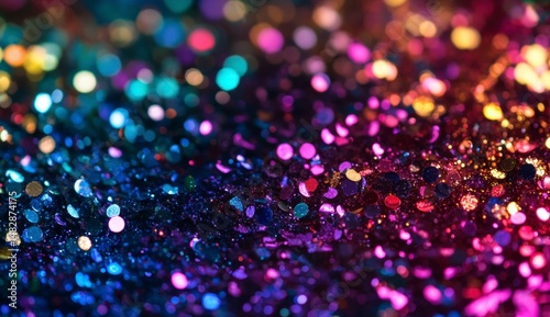 Colorful Glitter Background with Shimmering Sparkles and Bokeh