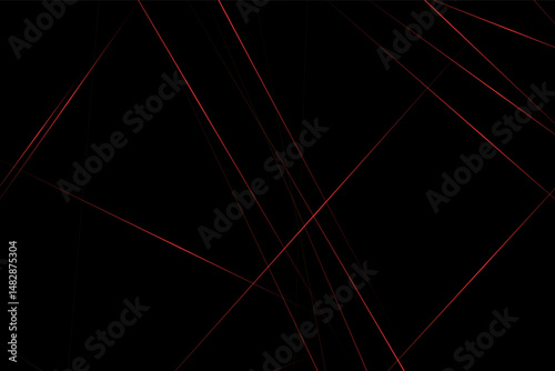 Abstract black with red lines, triangles background modern design. Vector illustration EPS 10.