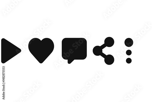 Symbols representing digital interaction displayed on a simple background ideal for social media usage