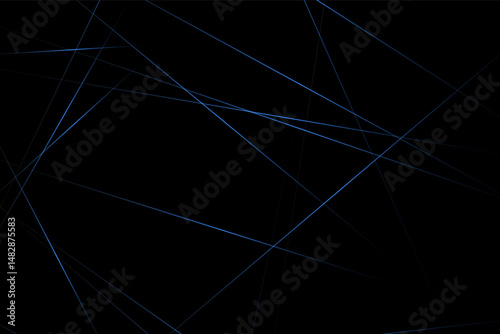 Abstract black with blue lines, triangles background modern design. Vector illustration EPS 10.