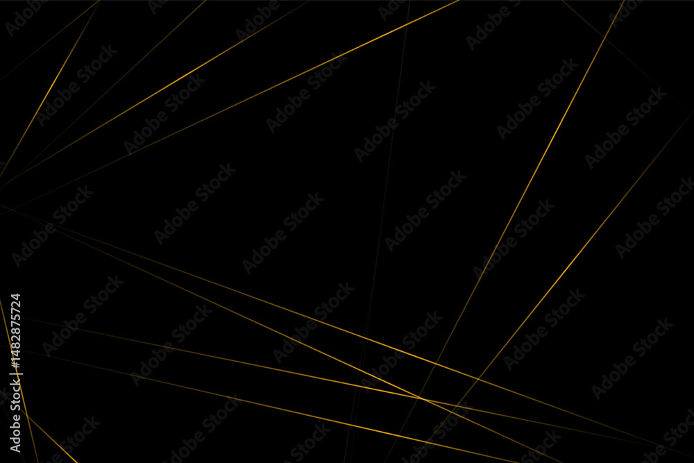 Fototapeta premium Abstract black with gold lines, triangles background modern design. Vector illustration EPS 10.
