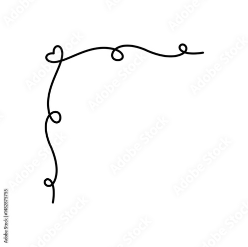 Doodle heart corner border