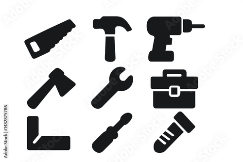 Collection of essential tools including a saw, hammer, and screwdriver for home improvement projects