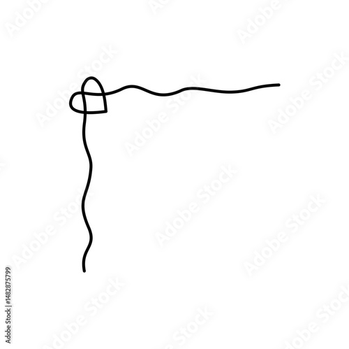 Doodle heart corner border