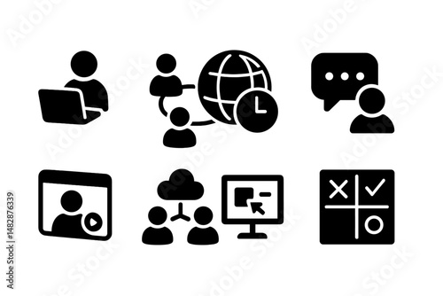 Online learning activities showcasing digital communication, collaboration, and assessment tools for students