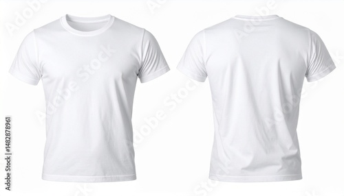 White formal Shirt Mockup. Front and Back View. isolated on white background. 3D rend