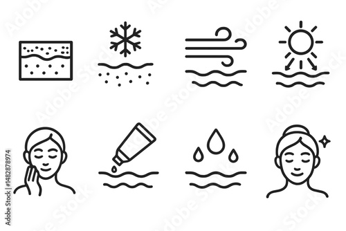 Various elements of skincare and environmental factors affecting skin health