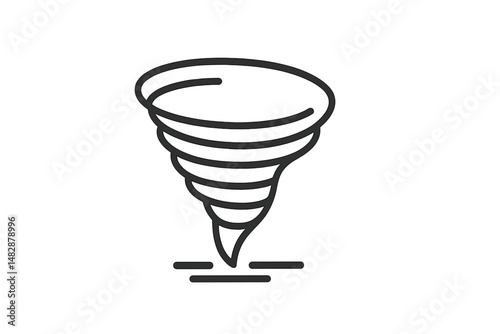 Swirling tornado graphic showcasing the powerful nature of storms in a minimalist design ideal for weather-related themes