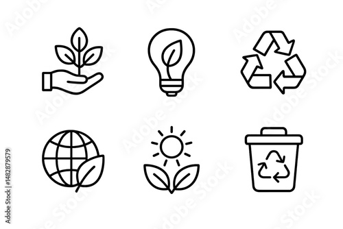 Symbols of sustainability showcasing eco-friendly practices and solutions for environmental awareness and conservation efforts