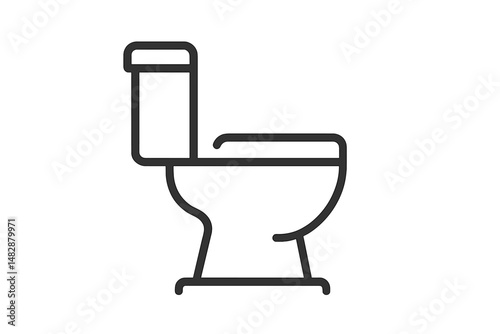 Minimalistic toilet design featuring simple lines, symbolizing cleanliness and functionality in restroom spaces