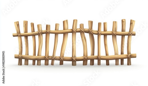 Rustic Wooden Fence with Simple Design for Farm or Garden Decor