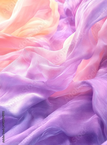 Delicate Waves of Soft Pastel Fabric in Gentle Gradient Colors