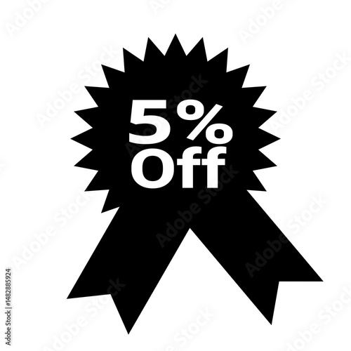 Exclusive 5% Off Discount Badge  High-Quality Vector Graphic for Sales Promotion and Marketing Campaigns