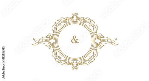 Decorative ornate frame with ampersand symbol