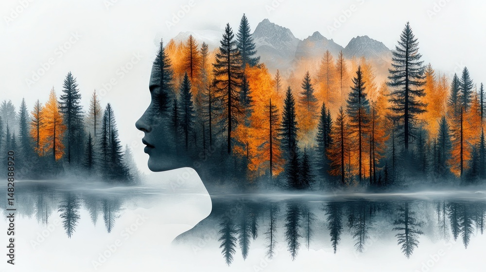 Fototapeta premium Autumn woman in a forest