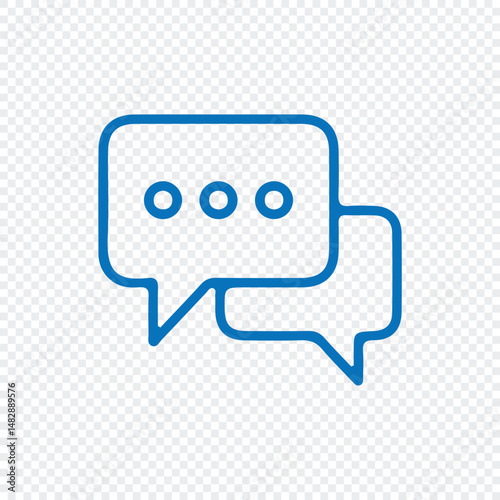 Blue Chat Bubble Icon - Communication and Messaging Symbol. vector illustration