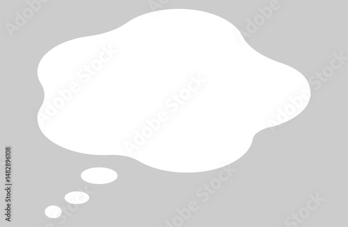 Thinking Cloud Speech Bubble – Flat Vector Style