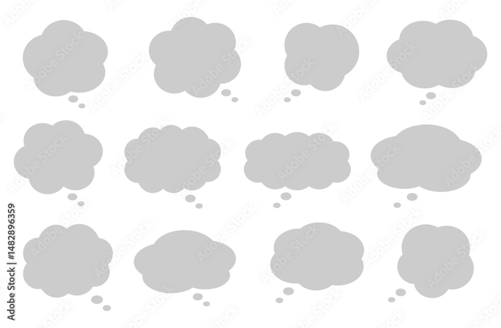 Thinking Cloud Speech Bubble – Flat Vector Style Thinking Cloud Speech Bubble – Flat Vector Style